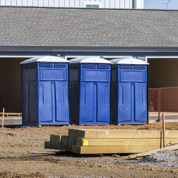 Heavy-duty construction site porta potty in Garden Grove, California